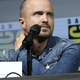 A conveniently labeled Aaron Paul, attending a 10th anniversary celebration of Breaking Bad at San Diego Comic-Con 2018.